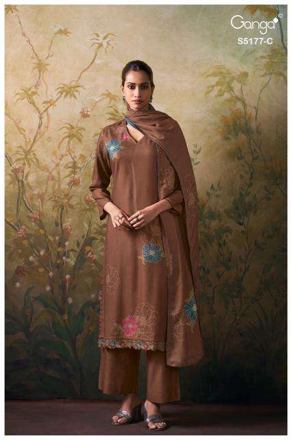 Ganga erem 5177 ladies dress material wholesale market in surat