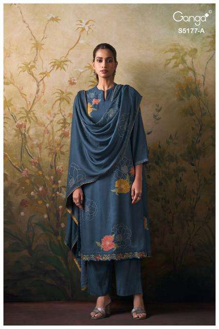 Ganga erem 5177 ladies dress material wholesale market in surat