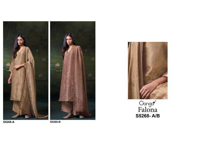 Ganga falona 5268  wholesale dress material market in mumbai with price