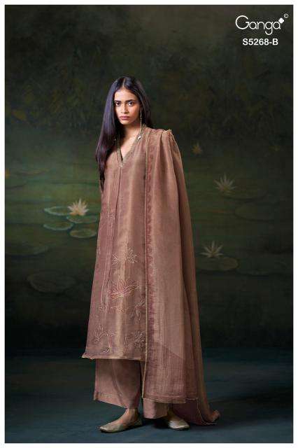 Ganga falona 5268  wholesale dress material market in mumbai with price