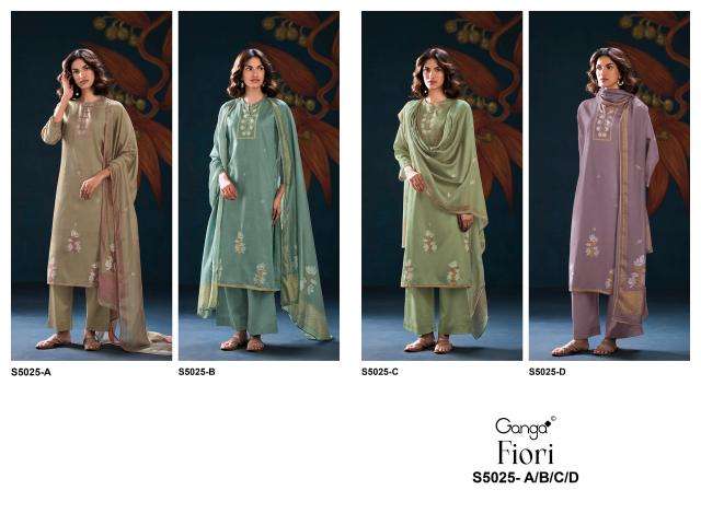 Ganga fiori 5025 cotton ladies dress material wholesale market in surat