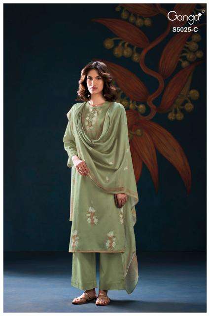 Ganga fiori 5025 cotton ladies dress material wholesale market in surat