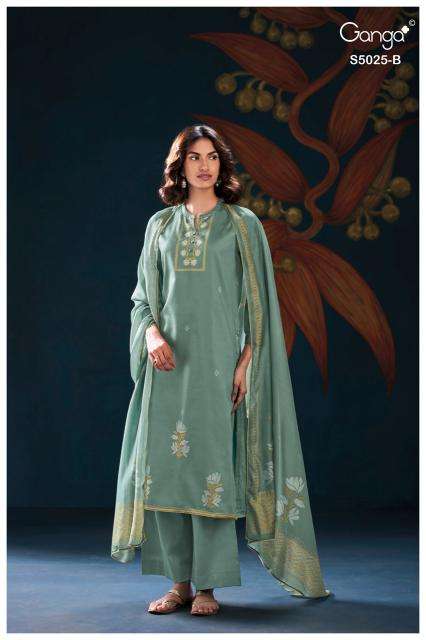Ganga fiori 5025 cotton ladies dress material wholesale market in surat
