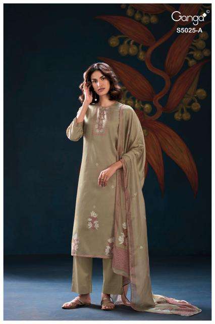 Ganga fiori 5025 cotton ladies dress material wholesale market in surat