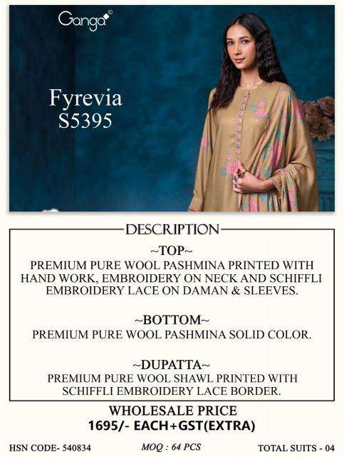 Ganga fyrevia 5395  wholesale dress material market in kolkata