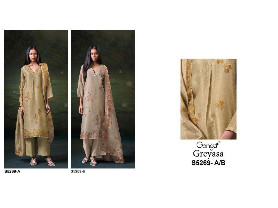 Ganga greyasa 5269 wholesale dress material market in surat with price