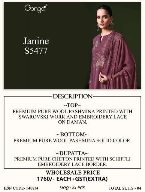 Ganga janine 5477  ladies dress material wholesale market in mumbai