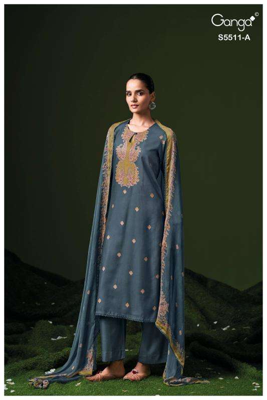 Ganga kaaslir 5511 wholesale dress material market in mumbai with price