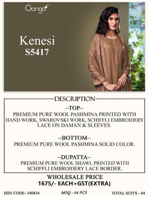 Ganga kenesi 5417 wholesale dress material in amritsar