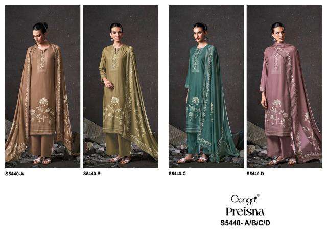Ganga preisna 5440 cotton ladies dress material wholesale market in surat