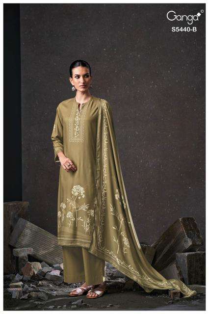 Ganga preisna 5440 cotton ladies dress material wholesale market in surat