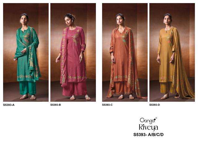 Ganga riveya 5393  ladies dress material wholesale market in surat with price