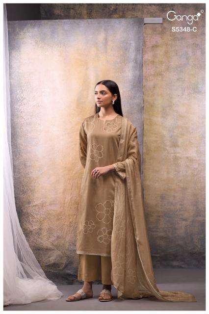  Ganga sandrine 5348 wholesale dress material market in surat with price