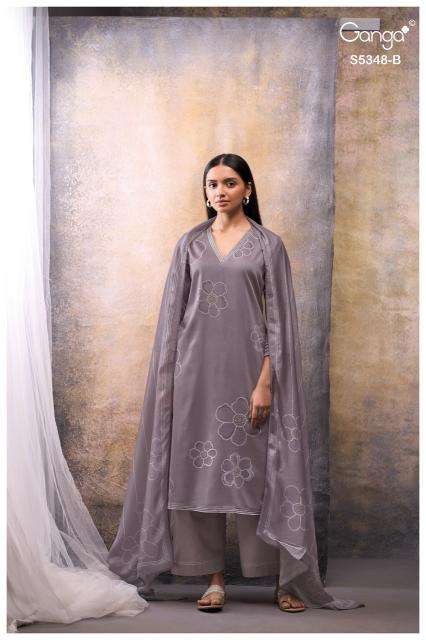  Ganga sandrine 5348 wholesale dress material market in surat with price