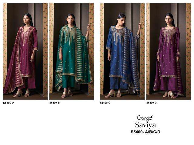 Ganga saviya 5400 ladies dress material wholesale market in surat