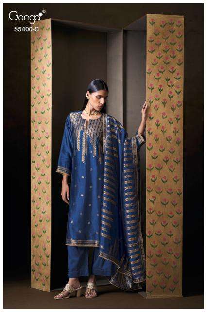 Ganga saviya 5400 ladies dress material wholesale market in surat