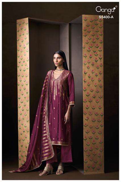 Ganga saviya 5400 ladies dress material wholesale market in surat