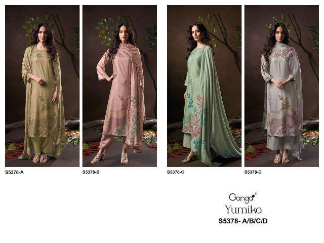 Ganga yumiko 5378  cotton dress material wholesale market in surat