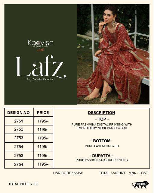 Kaavish lafz wholesale dress material  market in kolkata with price