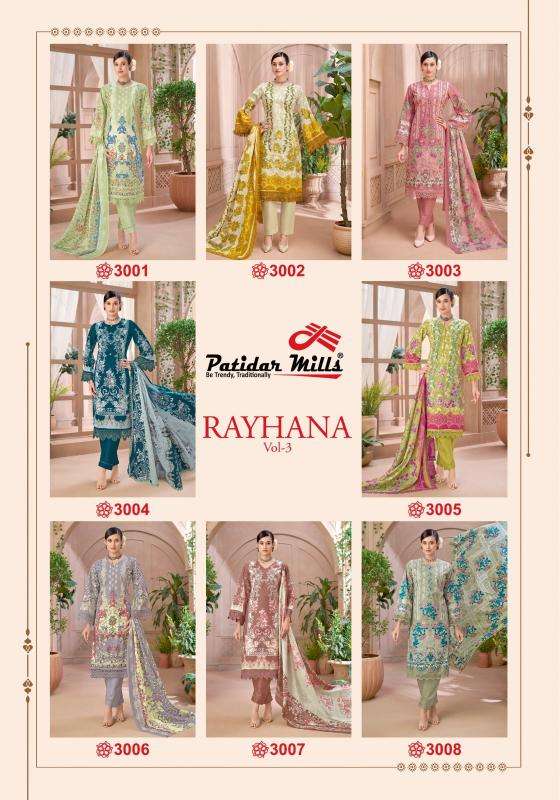Patidar rayhana vol 3 ladies dress material wholesale market in mumbai