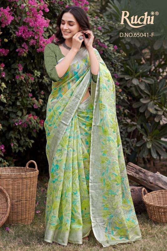 Ruchi saffron chiffon 272 ahmedabad wholesale saree market price