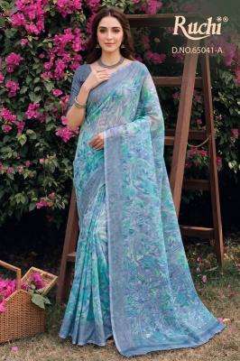 Ruchi saffron chiffon 272 ahmedabad wholesale saree market price