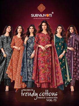 Suryajyoti trendy cotton vol 73 wholesale dress material market in pune