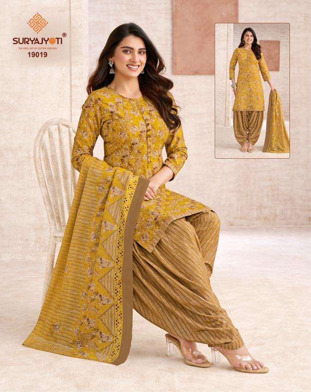 Suryajyoti trendy patiyala vol 19 wholesale dress material market in gujarat